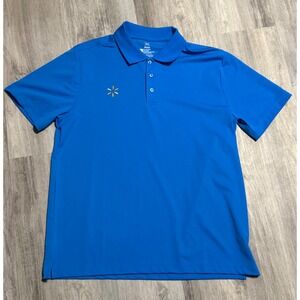 Walmart Blue‎ Polo Shirt Men's Size Large Short Sleeve Logo Casual Work Uniform